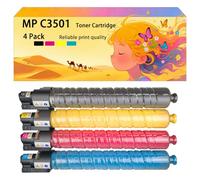 Ensemble de cartouches de toner haute capacité compatibles 842047 842046 842045 842044 fonctionne pour les imprimantes Pour Ricoh Aficio MP C3001 C3501 C3501C couleurs vives à haut rendement 4-Color