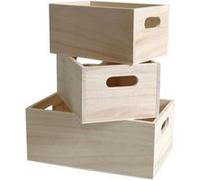 Ensemble de casiers en bois 3 pièces - artémio Beige G