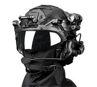 Ensemble de Casque Tactique, Livré avec Casque Audio Cagoule Masque Facial Lunettes Ajustables et Housse de Casque Casque Airsoft Réglable, Adapté Au Paintball à La Chasse et Aux Billes BB