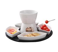 Ensemble de casseroles à fondue - Ensemble de bols à fondue | Ensemble chauffe-beurre en céramique | Résistant aux hautes températures - Kit de fondue en céramique pour pique-niques, après-midi, thé