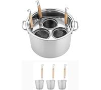 Ensemble de casseroles à pâtes avec séparateurs en acier inoxydable et paniers passoires pour la cuisine à la maison ou au restaurant