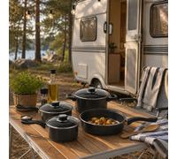 Ensemble de casseroles de camping 7 pièces Ensemble de casseroles en aluminiu...