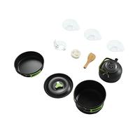 Ensemble de casseroles de camping, batterie de cuisine d'extérieur, durable, léger, portable, en oxyde d'aluminium, kit de désordre pour le camping, la randonnée, la randonnée, 1