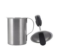 Ensemble de casseroles et pinceaux à badigeonner - Ensemble de poêles à huile pour barbecue en acier inoxydable, casserole multifonctionnelle de 9,5 x 9,5 x 15,4 cm, cadeau de cuisine | Pot à badigeon