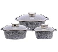Ensemble de casseroles - KINGHOFF - KB-7534 - Revêtement marbre céramique - Fonte d'aluminium - Compatible induction