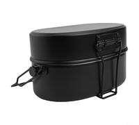 Ensemble de casseroles multifonctions en aluminium pour la cuisine en plein air, la randonnée et les pique-niques avec poêle et cuiseur vapeur (noir)