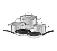 RÖSLE Basic Line Kit de démarrage 5-TLG 3 casseroles universelles 2 poêles à frire en acier inoxydable 18/10 avec couvercle en verre et bord verseur Compatible induction Passe au lave-vaisselle