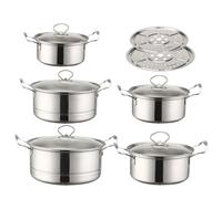 Ensemble de Casseroles | Set De Casseroles Pour Cuisine - Batterie De Cuisine Pour Cuisson À La Vapeur, Préparation De Soupes Et Plats Mixtes