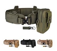 Ensemble de ceinture de combat tactique Condor Ceinture militaire avec maille et doublure épaisse EVA MOLLE pour tir, jeu de guerre, paintball, chasse, sports d'extérieur (vert kaki)