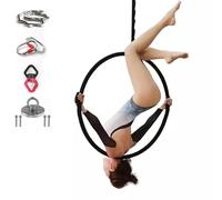 Ensemble de cerceaux aériens - Kit de lyre aérienne professionnel avec matériel de montage complet for le cirque, le fitness et l'acrobatie - Cerceau suspendu parfait for la maison(85cm,2.5cm)