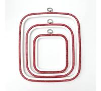 Ensemble de cerceaux de broderie, cerceaux pour point de croix, cerceau pour broderie (carré, rouge)