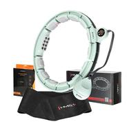 Ensemble de cerceaux de massage HMS HHM13 avec poids, aimants, compteur et ceinture amincissante BR163 vert