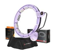 Ensemble de cerceaux de massage HMS HHM13 avec poids, aimants et compteur et ceinture amincissante BR163 violet