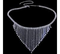 Ensemble de chaînes de corps à paillettes pour femme avec strass - Faux cristal - Soutien-gorge à pampilles - Sous-vêtements - Sous-vêtements push-up - Sans monture - Réglable - Haut de fitness pour