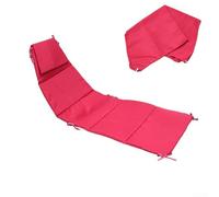 Ensemble de chaise longue et parasol lavable en machine pour patio avec rembourrage en fibre douce et housses de protection d'angle pour plus de stabilité (rouge)