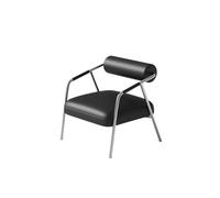 Ensemble De Chaise Longue Et Table De Bar Industriel Moderne en Acier Inoxydable, Fauteuil D'appoint Minimaliste Argenté avec Coussin en Simili Cuir for Café, Bistro(B)
