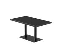Ensemble De Chaise Longue Industrielle Et De Table De Bistro en Acier Inoxydable, Fauteuil De Canapé Simple Moderne en Simili Cuir Noir avec Cadre en Métal for Café-Bar(E120CM)