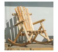 Ensemble de chaises à bascule en bois, assise et dossier confortables à lattes, parfait pour le porche, la terrasse, le jardin et la piscine