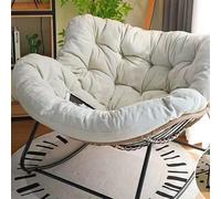 Ensemble de chaises à bascule modernes avec repose-pieds, chaise inclinable surdimensionnée pour un confort ultime, chaise à bascule rembourrée avec coussin épais et pédales blanc cassé pour se