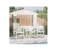 vidaXL Chaises berçantes 2 pièces 70x92x107.5 cm HDPE Blanches