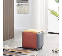 Ensemble de chaises cubiques empilables 5 en 1 avec roulettes pour salon et salle à manger, petits tabourets carrés repose-pieds en similicuir PU, 35 x 35 x 35 cm