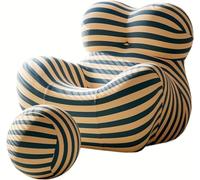 Ensemble de chaises d'appoint et ottomanes modernes pour salon et chambre à coucher avec repose-pieds et fauteuil tonneau, idéal pour la salle de lecture, 76,2 x 71,1 cm