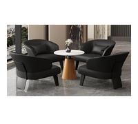 Ensemble De Chaises D'appoint Modernes avec Table, Canapé en Simili Cuir Et Desk en Ardoise for Bureau, Hôtel, Salon - Support Ergonomique Et Design Élégant(Table+4Chair,F)