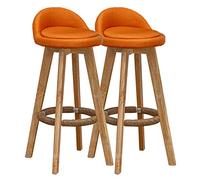 Ensemble de chaises de bar en bois à dossier bas - Assise confortable pour cuisine, pub et café - Design élégant avec repose-pieds - Idéal pour le petit déjeuner
