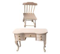 Ensemble de chaises de bureau non peintes à l'échelle 1/12 pour les amateurs et les décors de pièces miniatures