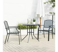 Ensemble de Chaises de Jardin Empilables Siège Terrasse Anthracite vidaXL