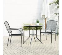 Ensemble de Chaises de Jardin Empilables Siège Terrasse Anthracite vidaXL