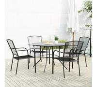 Ensemble de Chaises de Jardin Empilables Siège Terrasse Anthracite vidaXL