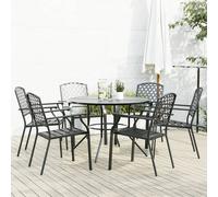 Ensemble de Chaises de Jardin Empilables Siège Terrasse Anthracite vidaXL