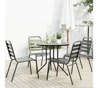 Ensemble de Chaises de Jardin Empilables Siège Terrasse Anthracite vidaXL