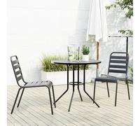 Ensemble de Chaises de Jardin Empilables Siège Terrasse Anthracite vidaXL