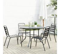 Ensemble de Chaises de Jardin Empilables Siège Terrasse Anthracite vidaXL