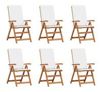Ensemble de chaises de jardin inclinables en bois de teck avec coussins réglables pliables pour salle à manger d'extérieur pour patio et balcon résistantes aux intempéries chaise de détente en bois bi