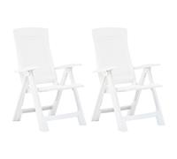 vidaXL Chaises inclinables de jardin 2 pcs Plastique Blanc