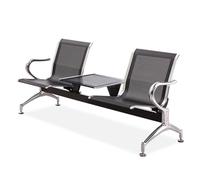 Ensemble de chaises de réception avec table basse - 2 places avec accoudoirs - Banc en métal pour bureau, hôpital, banque, aéroport
