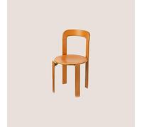 Ensemble de chaises de salle à manger empilables modernes - Pieds en bois massif et cadre en alliage d'aluminium - Idéal pour les petits appartements, cuisine, bureau, bar, salon