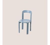 Ensemble de chaises de salle à manger empilables modernes - Pieds en bois massif et cadre en alliage d'aluminium - Idéal pour les petits appartements, cuisine, bureau, bar, salon