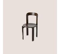 Ensemble de chaises de salle à manger empilables modernes - Pieds en bois massif et cadre en alliage d'aluminium - Idéal pour les petits appartements, cuisine, bureau, bar, salon