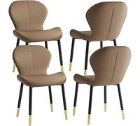 Ensemble de chaises de salle à manger ergonomiques modernes - Pieds élégants en acier au carbone pour une assise confortable dans le salon et la salle à manger - Parfait pour la décoration de la