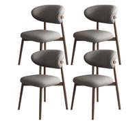 Ensemble de chaises de salle à manger modernes du milieu du siècle - Rembourrées avec dossier incurvé et pieds en bois pour une cuisine et un salon élégants