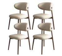 Ensemble de chaises de salle à manger modernes du milieu du siècle - Rembourrées avec dossier incurvé et pieds en bois pour une cuisine et un salon élégants