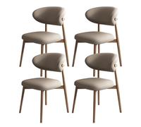 Ensemble de chaises de salle à manger modernes du milieu du siècle - Rembourrées avec dossier incurvé et pieds en bois pour une cuisine et un salon élégants