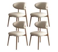 Ensemble de chaises de salle à manger modernes du milieu du siècle - Rembourrées avec dossier incurvé et pieds en bois pour une cuisine et un salon élégants