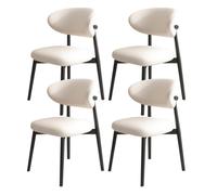 Ensemble de chaises de salle à manger modernes du milieu du siècle - Rembourrées avec dossier incurvé et pieds en bois pour une cuisine et un salon élégants