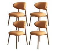 Ensemble de chaises de salle à manger modernes du milieu du siècle - Rembourrées avec dossier incurvé et pieds en bois pour une cuisine et un salon élégants