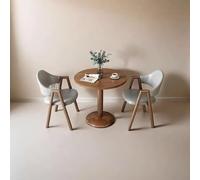 Ensemble de chaises de salle à manger pour deux, design rond du milieu du siècle avec pieds en métal, parfait pour les petits espaces et la décoration de café